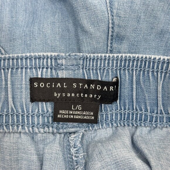Social Standard By Sanctuary Womens Pull-On Cargo Pants SZ Large Elastic Waist - Picture 2 of 10